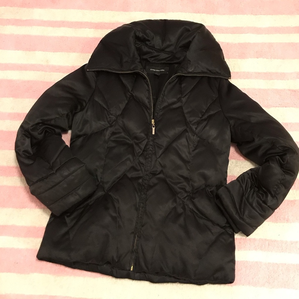 Jones New York, satin puffer coat, Size S